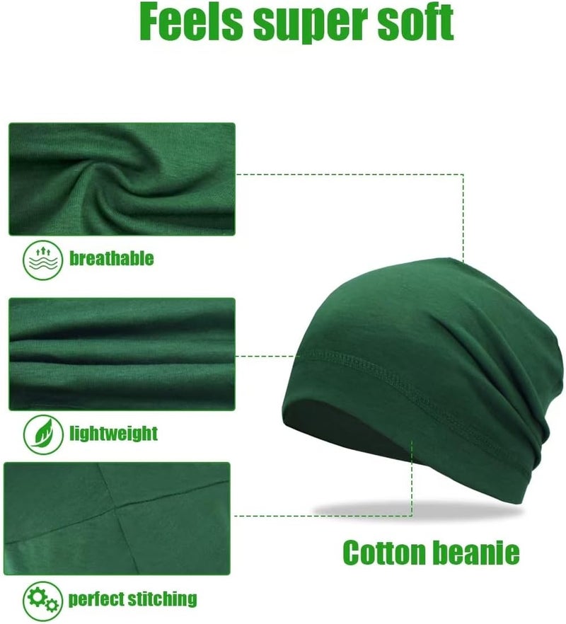 SRLLBBY Lightweight Cotton Beanie, Breathable Thin Sleep Hats, Skull Caps for Running Cycling Hiking Fishing - Image 3